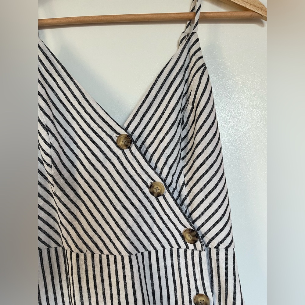 Abercrombie & Fitch Linen-Blend Button Front Maxi Dress Spaghetti Strap dress - Picture 2 of 6